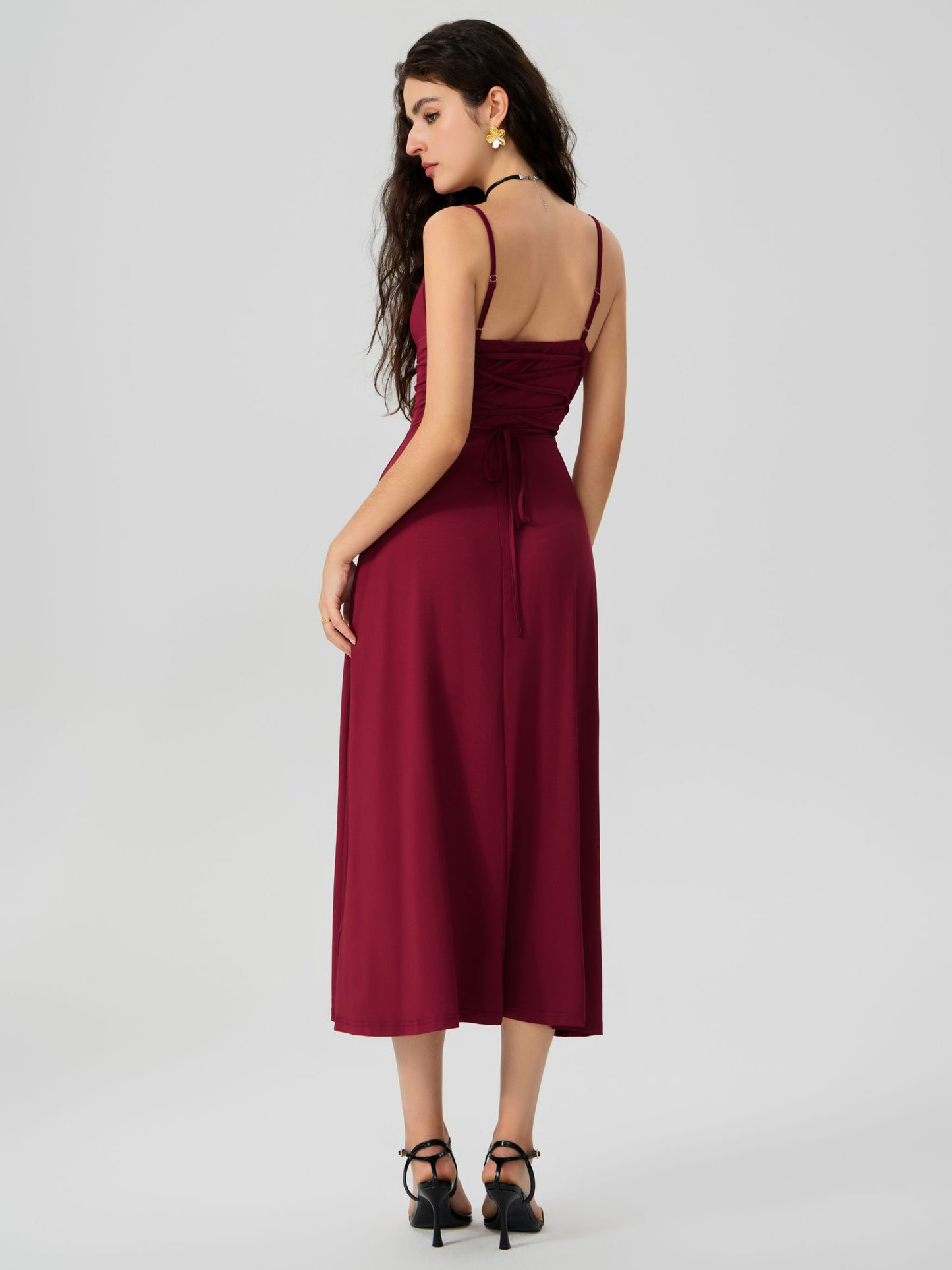 SO CINCHED™ COWL NECK MAXI DRESS WITH BUILT-IN BRA