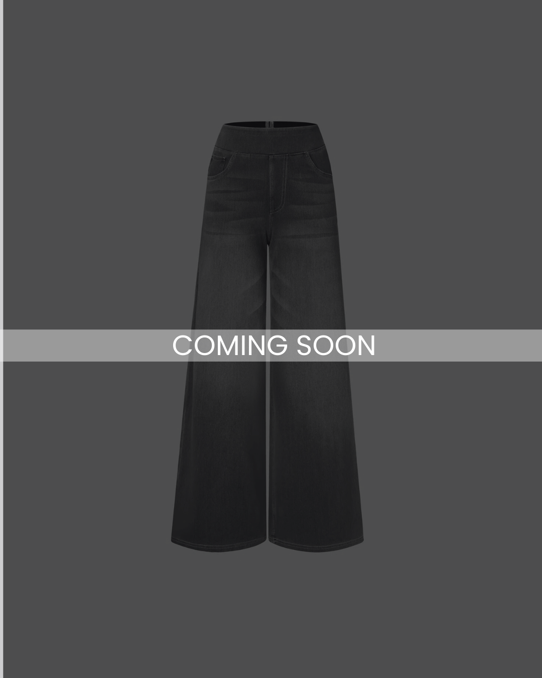 FLEX JWEATS™ HIGH WAISTED BAGGY WIDE LEG CASUAL CHARCOAL GREY JEANS