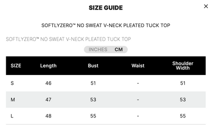 SOFTLYZERO™ NO SWEAT V-NECK PLEATED TUCK TOP